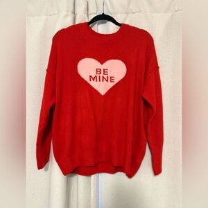 CeCe Red “BE MINE” Sweater | Small